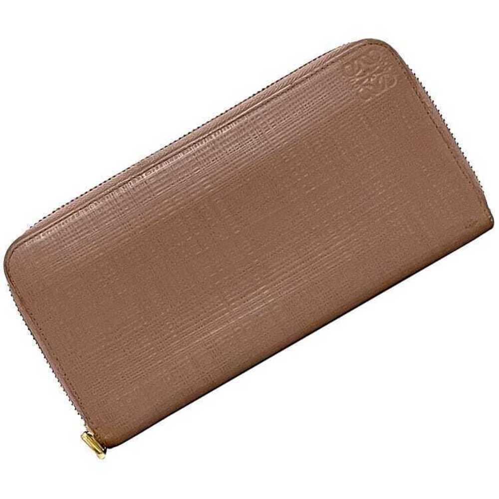 Loewe Round Zipper Long Wallet Anagram Leather Pink